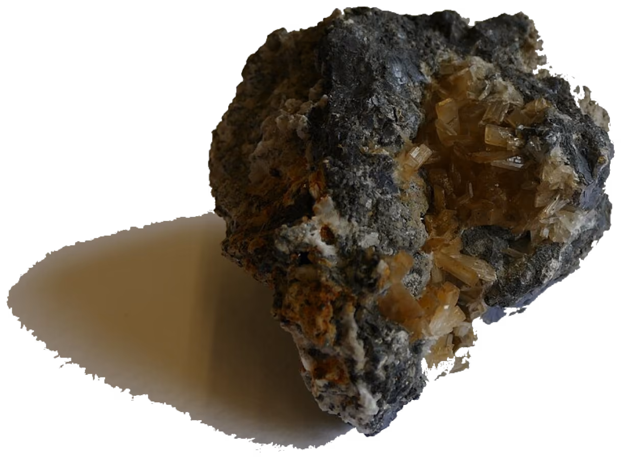 Specimen of galena with associated minerals